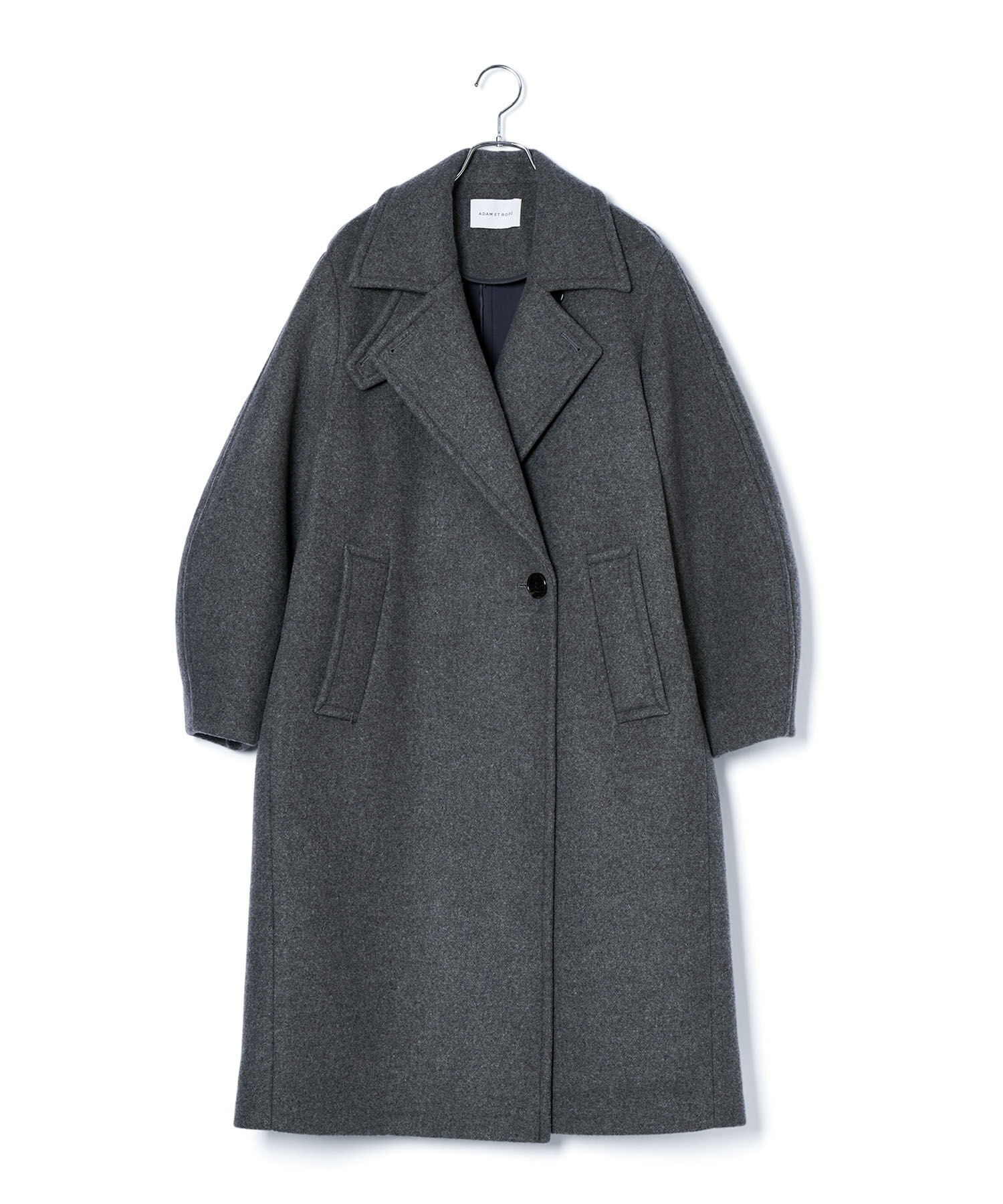 ADAM ET ROPE'「ウールボンディングロングコート」|ステンカラーコート|