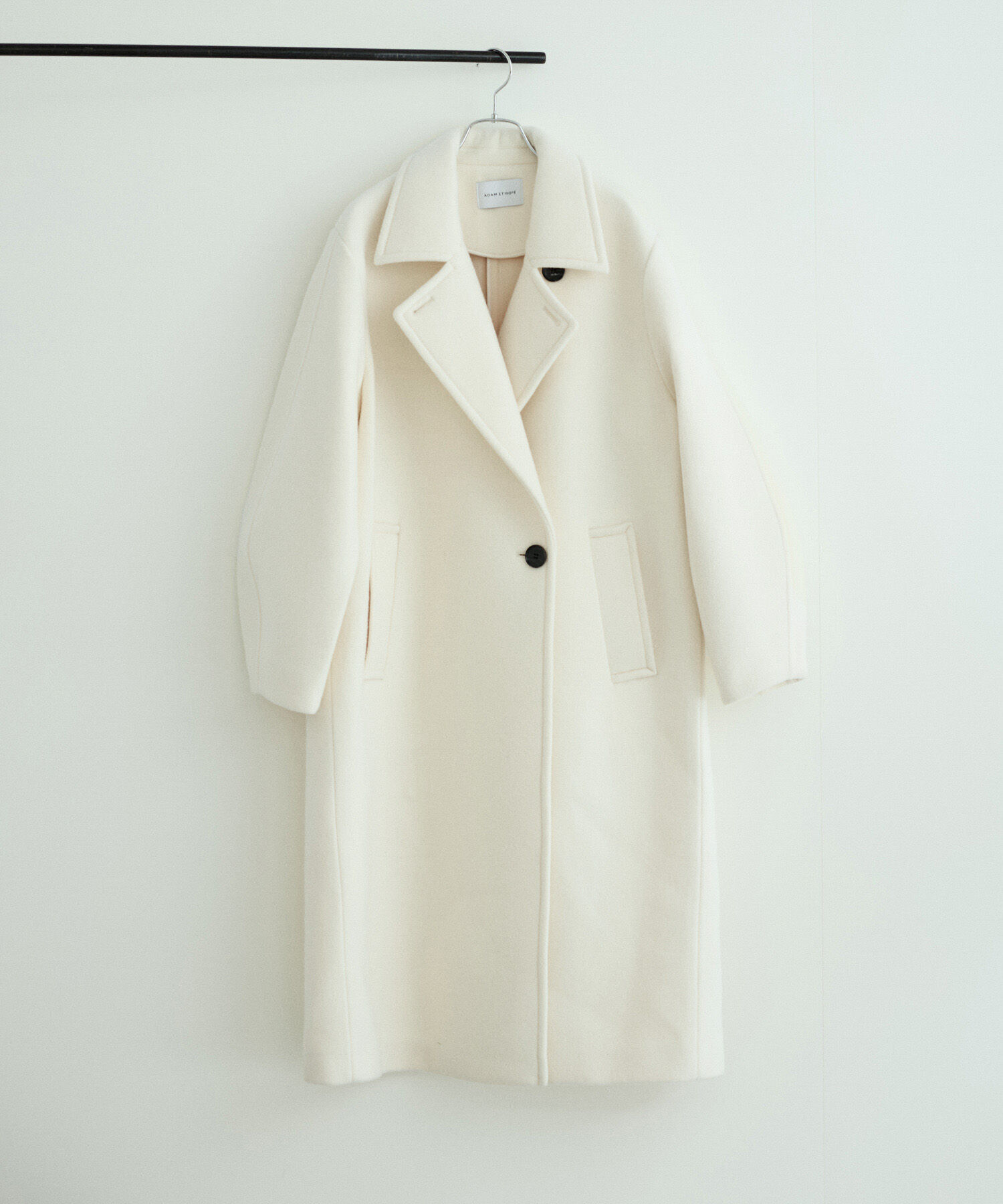 ADAM ET ROPE'「ウールボンディングロングコート」|ステンカラーコート|