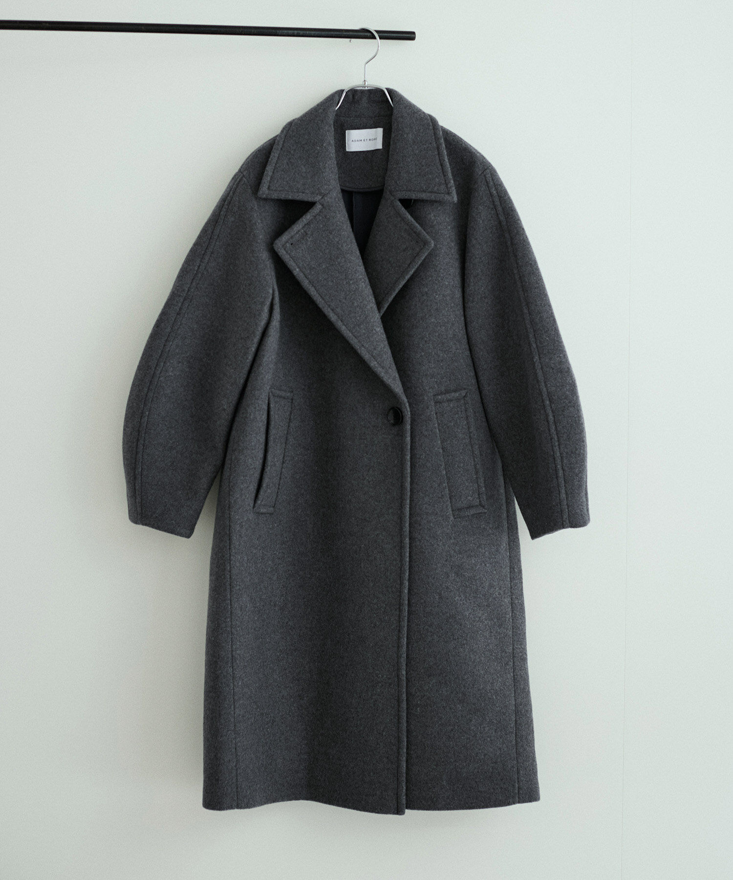 ADAM ET ROPE'「ウールボンディングロングコート」|ステンカラーコート|