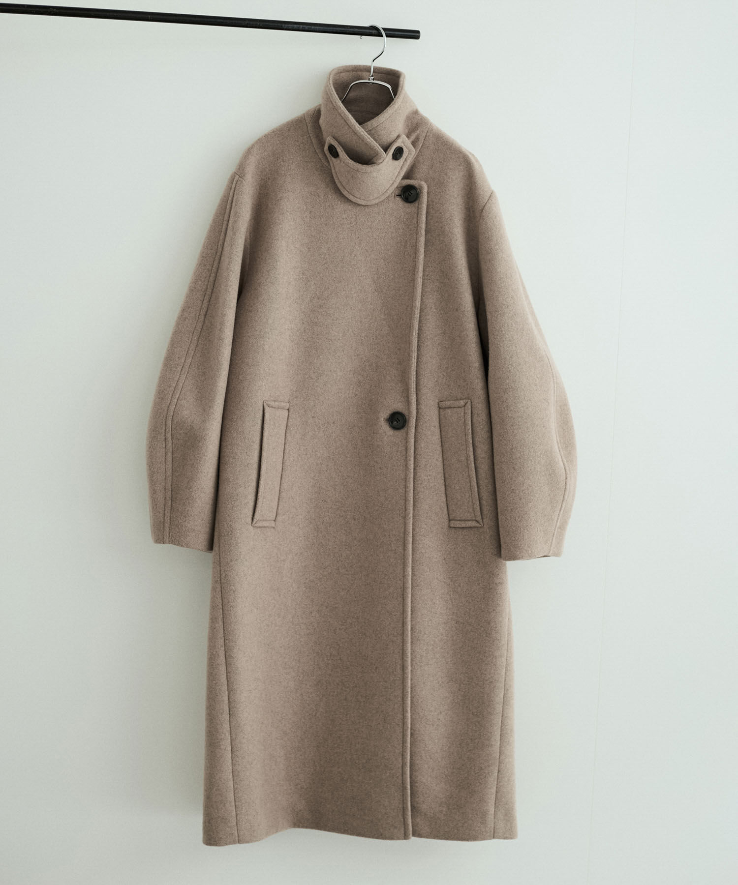 ADAM ET ROPE'「ウールボンディングロングコート」|ステンカラーコート|