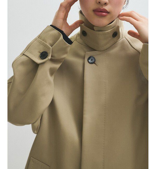 ADAM ET ROPE'「【サステナブル】コットンダブルクロスバルマカーンコート」|ステンカラーコート|