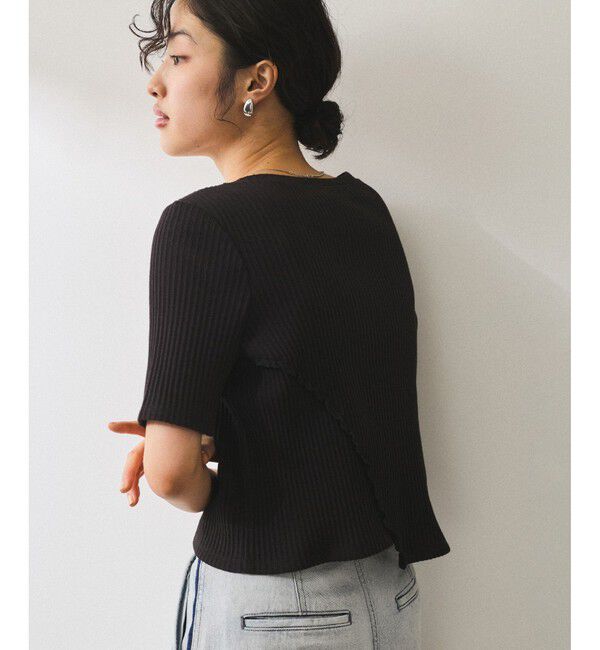 ADAM ET ROPE'「【WEB限定】アシンメトリーカッティングTシャツ」|Tシャツ・カットソー|