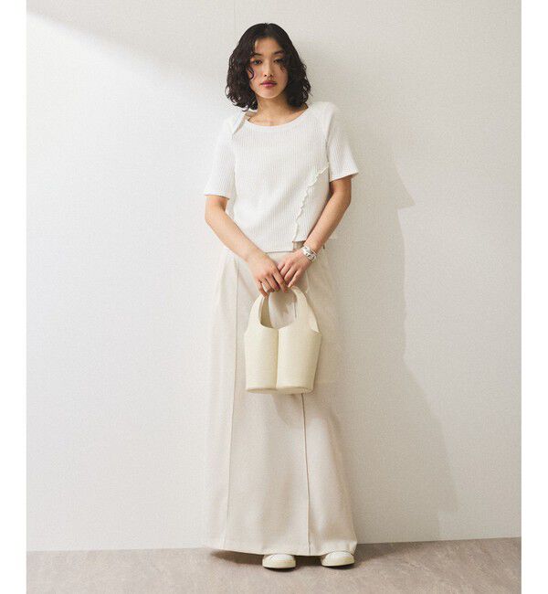 ADAM ET ROPE'「【WEB限定】アシンメトリーカッティングTシャツ」|Tシャツ・カットソー|