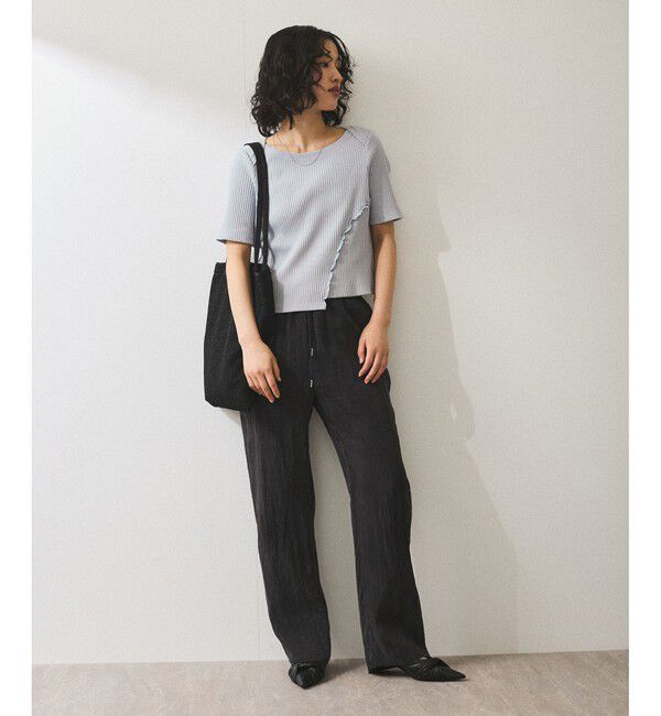 ADAM ET ROPE'「【WEB限定】アシンメトリーカッティングTシャツ」|Tシャツ・カットソー|