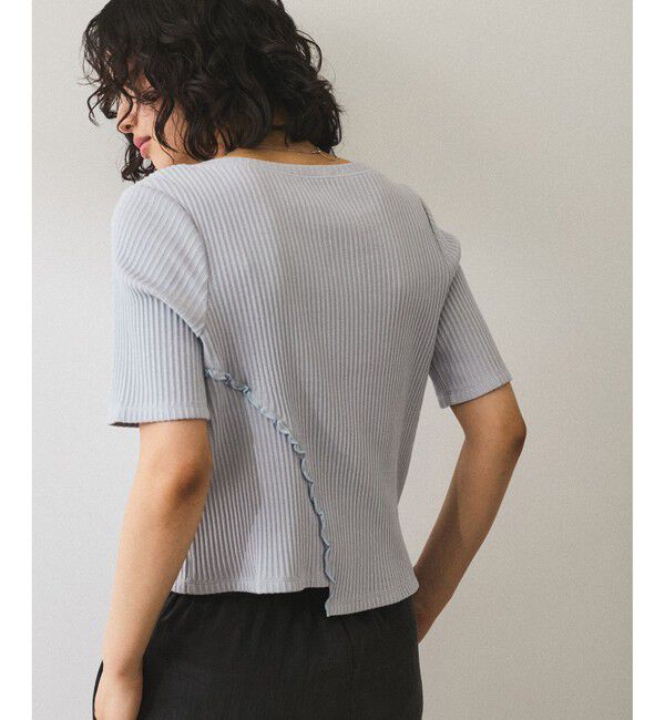 ADAM ET ROPE'「【WEB限定】アシンメトリーカッティングTシャツ」|Tシャツ・カットソー|