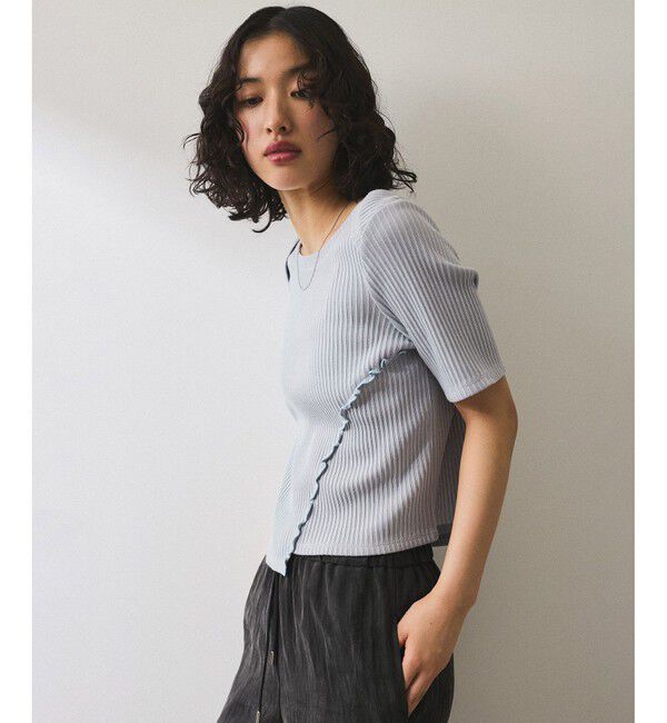 ADAM ET ROPE'「【WEB限定】アシンメトリーカッティングTシャツ」|Tシャツ・カットソー|