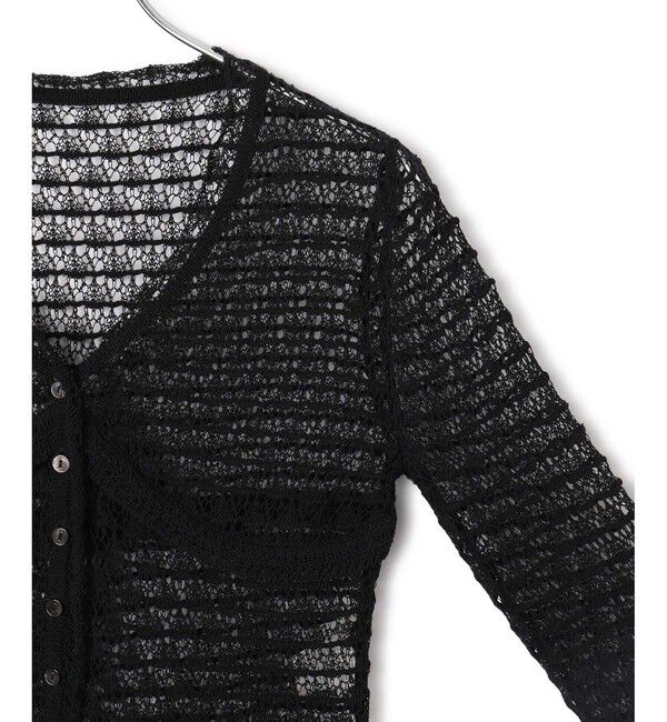 ADAM ET ROPE'「【EMOELLE】透かし編みカーディガン」|カーディガン|