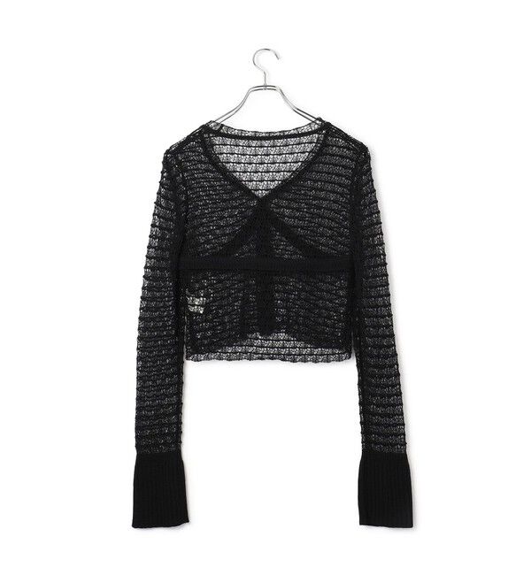 ADAM ET ROPE'「【EMOELLE】透かし編みカーディガン」|カーディガン|