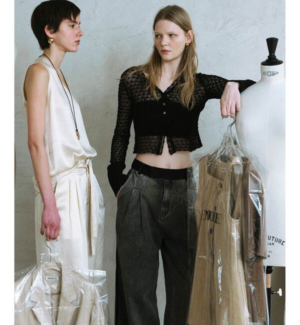 ADAM ET ROPE'「【EMOELLE】透かし編みカーディガン」|カーディガン|