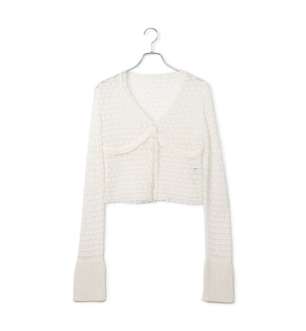 ADAM ET ROPE'「【EMOELLE】透かし編みカーディガン」|カーディガン|