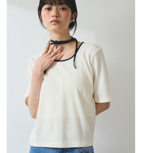 ADAM ET ROPE'「【WEB限定】ブークレリブリボンTシャツ」|Tシャツ・カットソー|