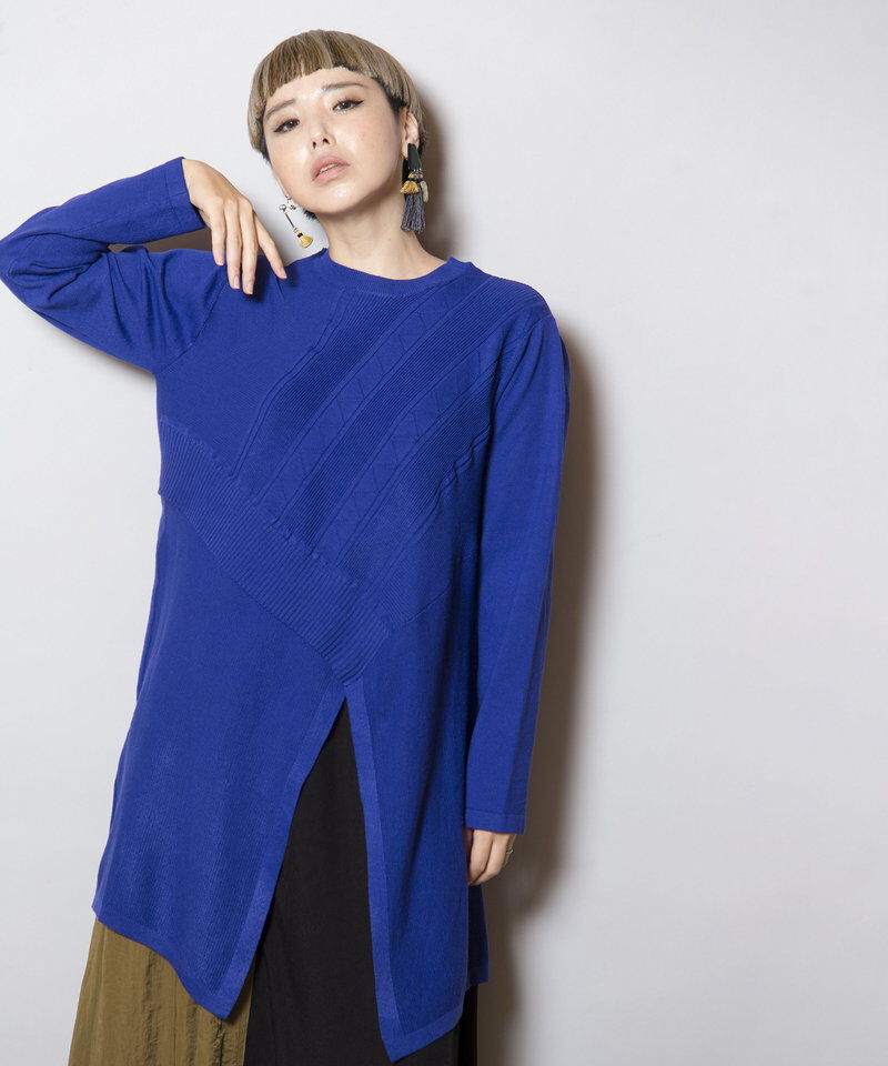  「アシンメトリーニットプルオーバー」|ニット・セーター|