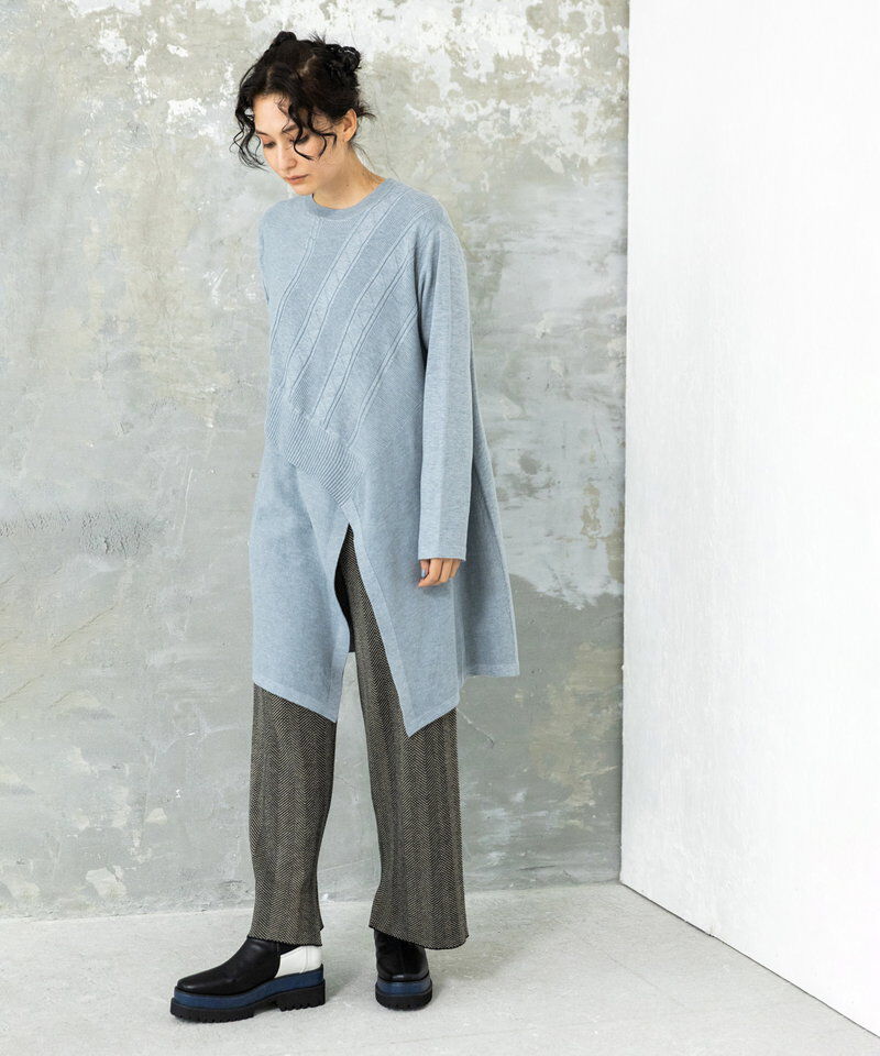  「アシンメトリーニットプルオーバー」|ニット・セーター|