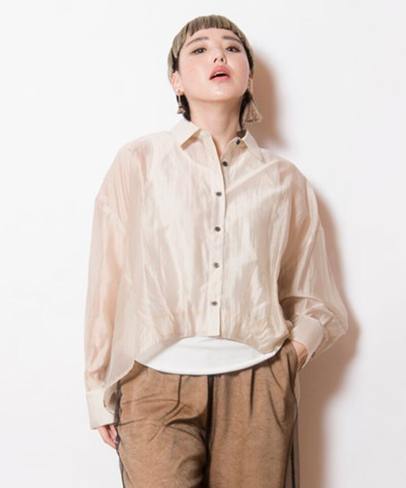  「シアーバックギャザーブラウス」|シャツ・ブラウス|L.BEIGE