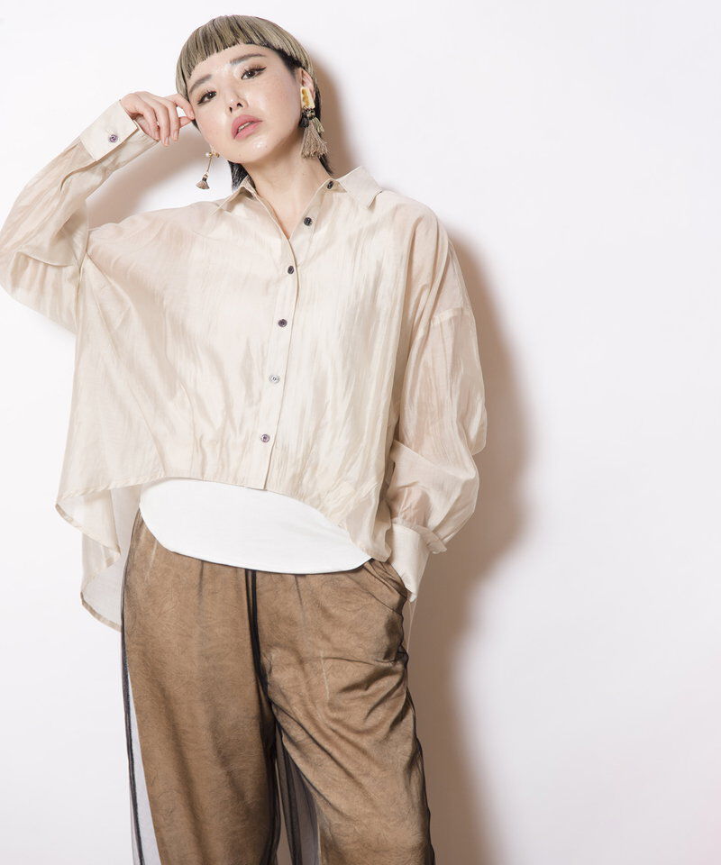  「シアーバックギャザーブラウス」|シャツ・ブラウス|