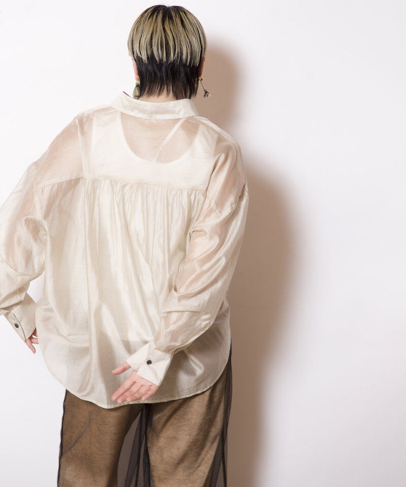  「シアーバックギャザーブラウス」|シャツ・ブラウス|
