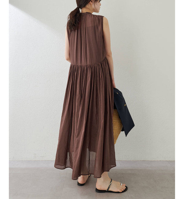  「シルクローンギャザーワンピース」|ワンピース|