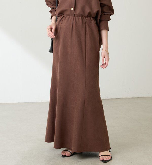  「スエードタッチマーメイドスカート」|スカート|ダークブラウン