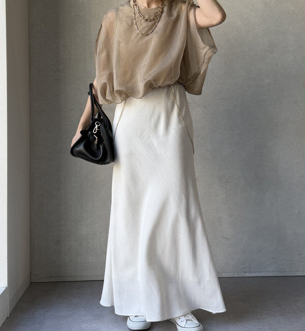  「【新色追加/WEB限定】オーガンジーレイヤードバルーントップス」|シャツ・ブラウス|