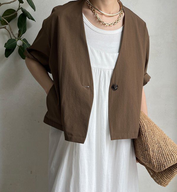  「【WEB限定】接触冷感5分袖ジャケット」|テーラードジャケット|