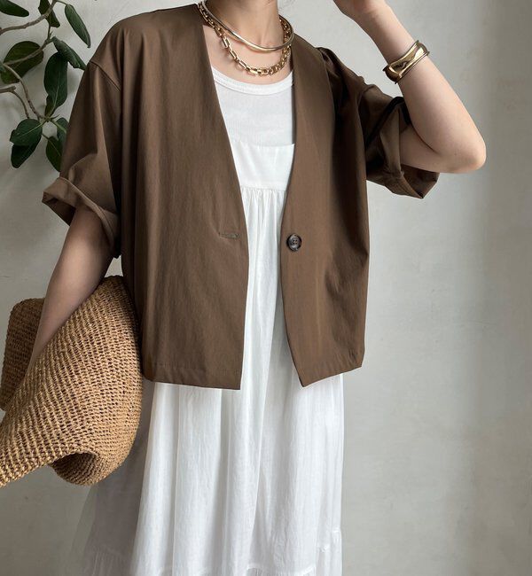  「【WEB限定】接触冷感5分袖ジャケット」|テーラードジャケット|