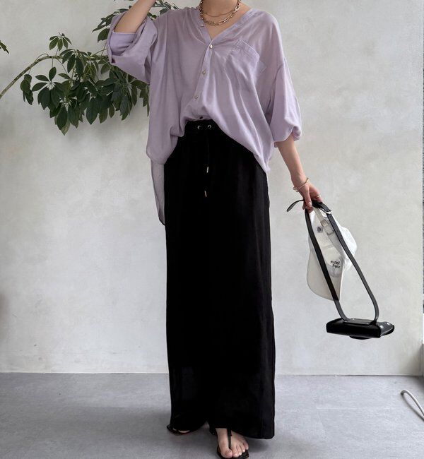  「【WEB限定】フェイクリネンイージーパンツ」|チノ|