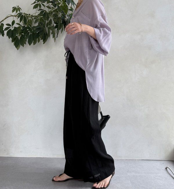  「【WEB限定】フェイクリネンイージーパンツ」|チノ|