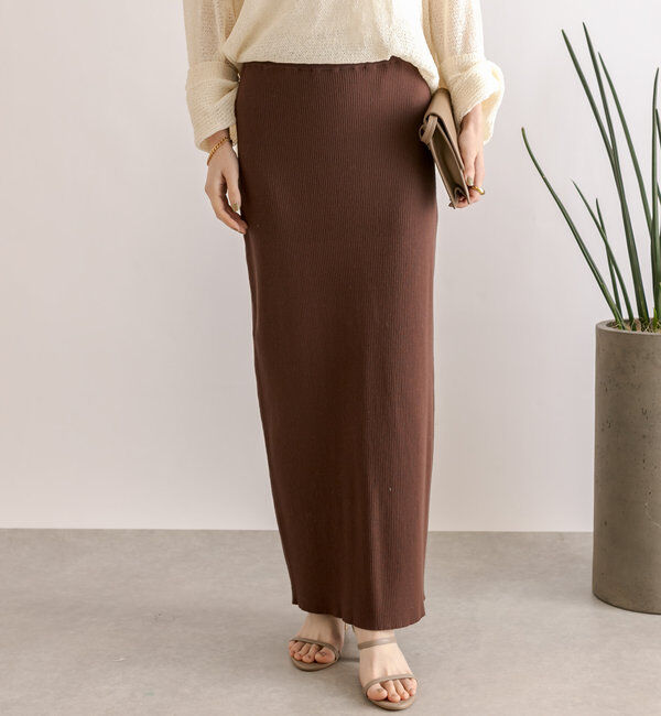  「予約【新色追加/マイナス3kg/レビュー高評価☆】リブタイトスカート」|スカート|