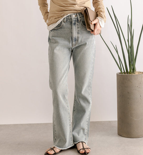  「【MONN.:. (モン)】フレアデニム」|デニム|