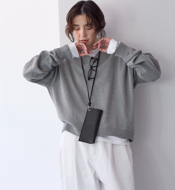  「予約【A・MONN.:.(アモン)】Vネックニットプルオーバー」|ニット・セーター|