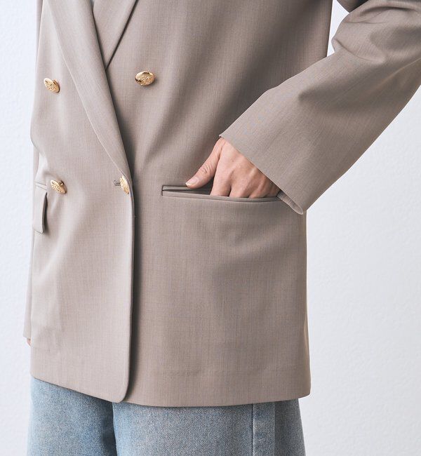  「予約【オンオフ使える】ドライギャバピークドラペルジャケット」|テーラードジャケット|