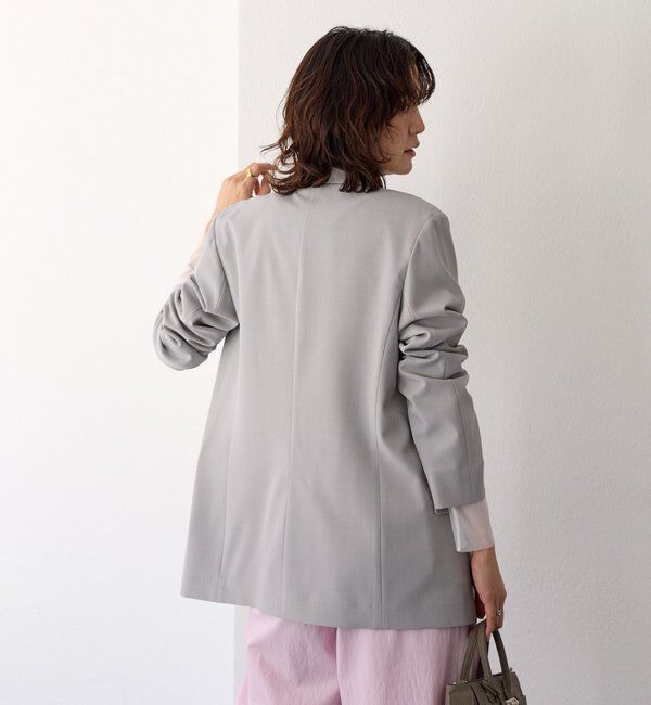  「予約【オンオフ使える】ドライギャバピークドラペルジャケット」|テーラードジャケット|
