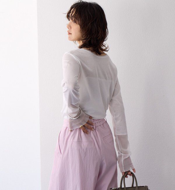  「予約【レイヤードに最適】チュールキリカエカットソー」|Tシャツ・カットソー|