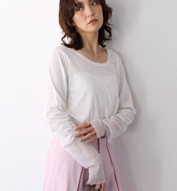  「予約【レイヤードに最適】チュールキリカエカットソー」|Tシャツ・カットソー|