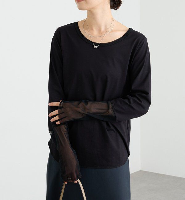  「予約【レイヤードに最適】チュールキリカエカットソー」|Tシャツ・カットソー|