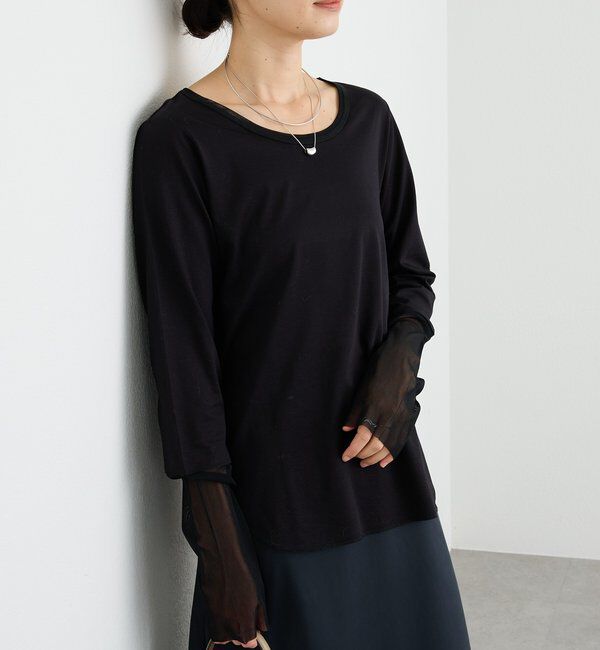  「予約【レイヤードに最適】チュールキリカエカットソー」|Tシャツ・カットソー|