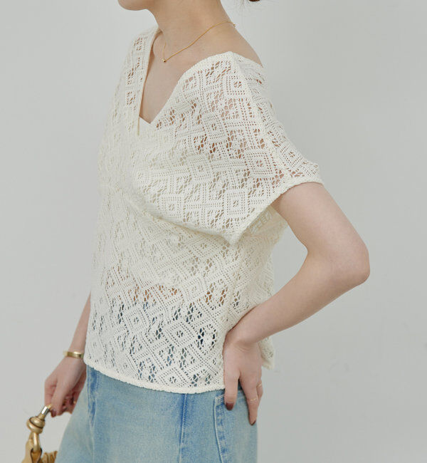  「クロシェレースVプルオーバー」|Tシャツ・カットソー|