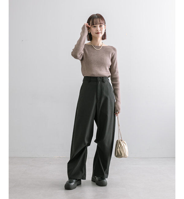  「【３サイズ/6色展開】カーブスラックス」|チノ|