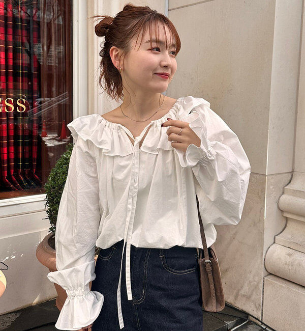  「リボンボリュームブラウス」|シャツ・ブラウス|