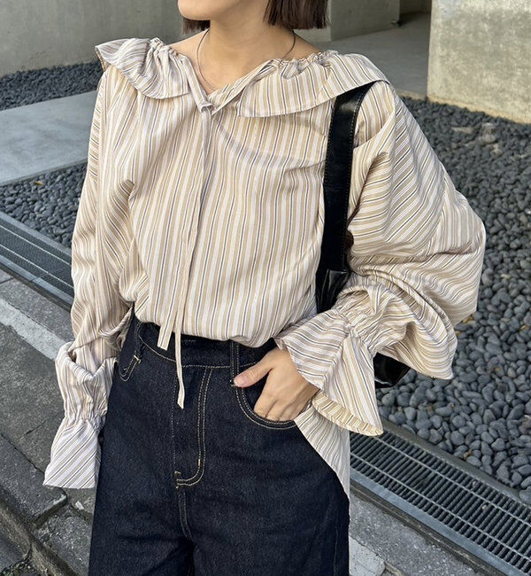 「リボンボリュームブラウス」|シャツ・ブラウス|