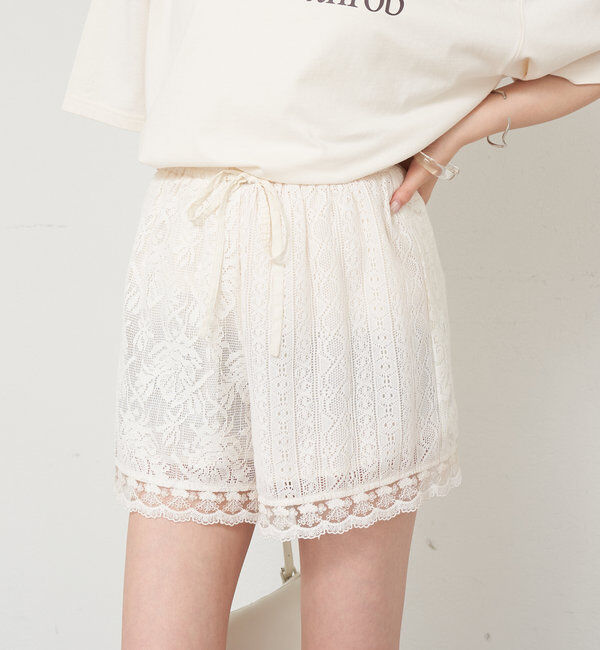  「パッチワークレースショートパンツ」|チノ|