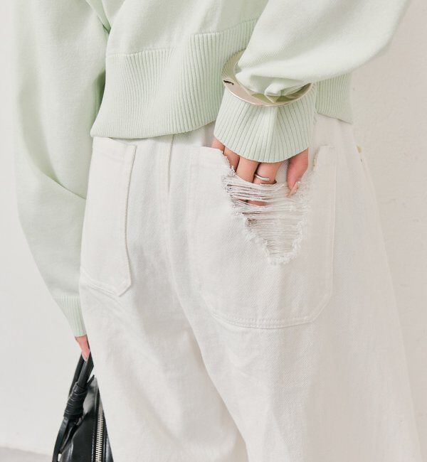  「クラッシュカーブパンツ」|デニム|