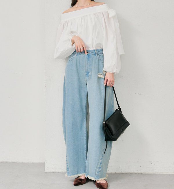  「クラッシュカーブパンツ」|デニム|