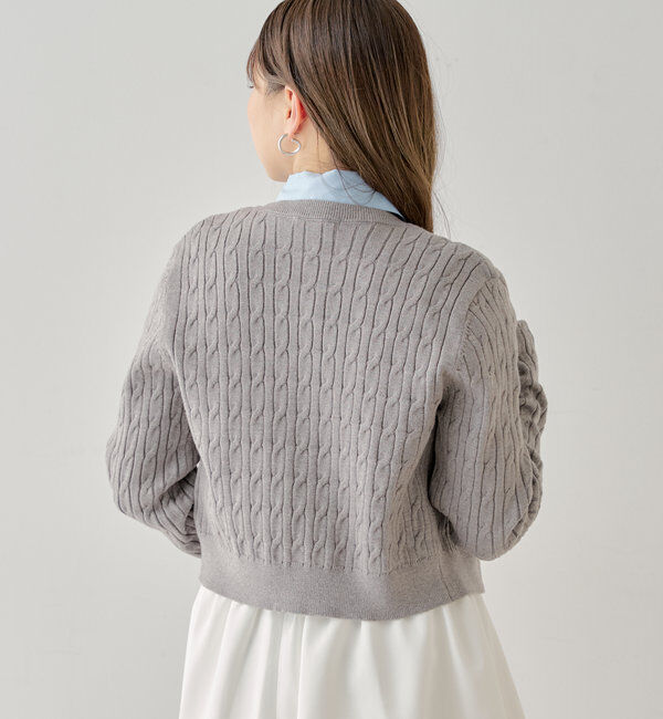  「【SET ITEM】アンサンブルケーブル胸刺繍カーディガン」|カーディガン|