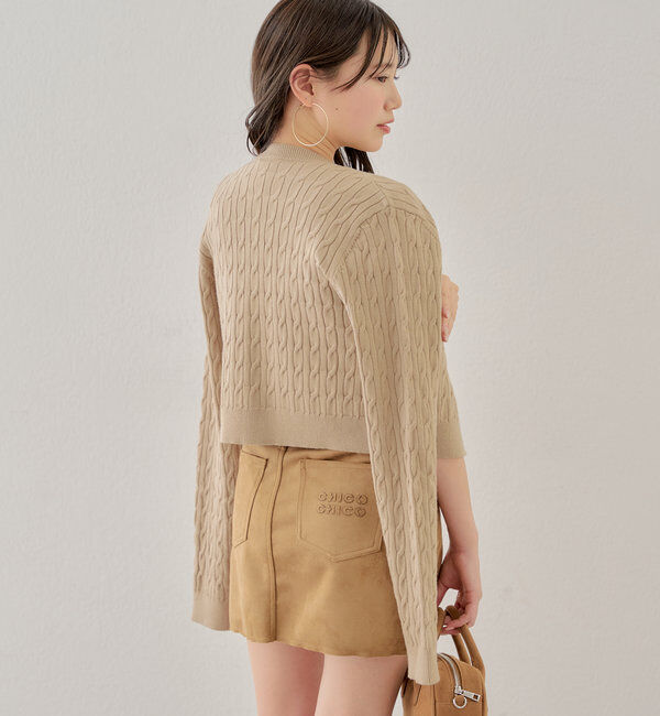  「【SET ITEM】アンサンブルケーブル胸刺繍カーディガン」|カーディガン|