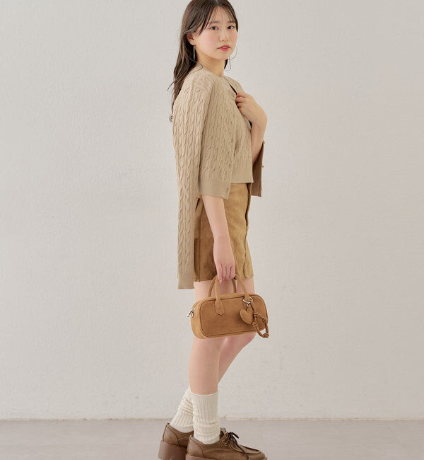  「【SET ITEM】アンサンブルケーブル胸刺繍カーディガン」|カーディガン|