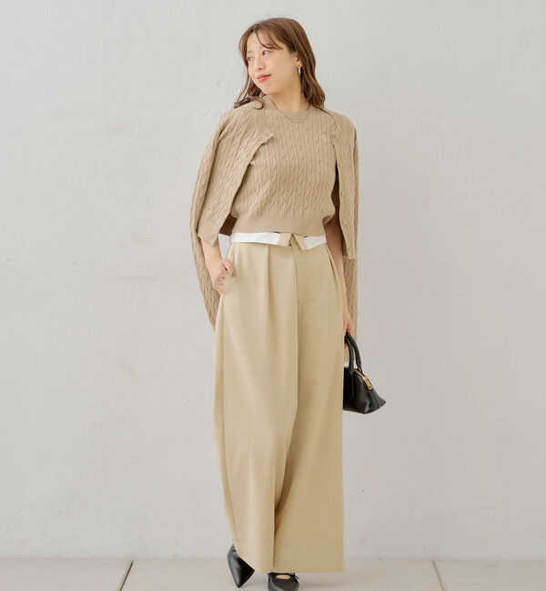  「【SET ITEM】アンサンブルケーブル胸刺繍カーディガン」|カーディガン|