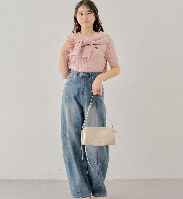  「【SET ITEM】アンサンブルケーブル胸刺繍カーディガン」|カーディガン|