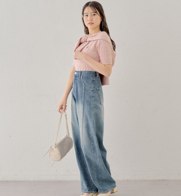  「【SET ITEM】アンサンブルケーブル胸刺繍カーディガン」|カーディガン|