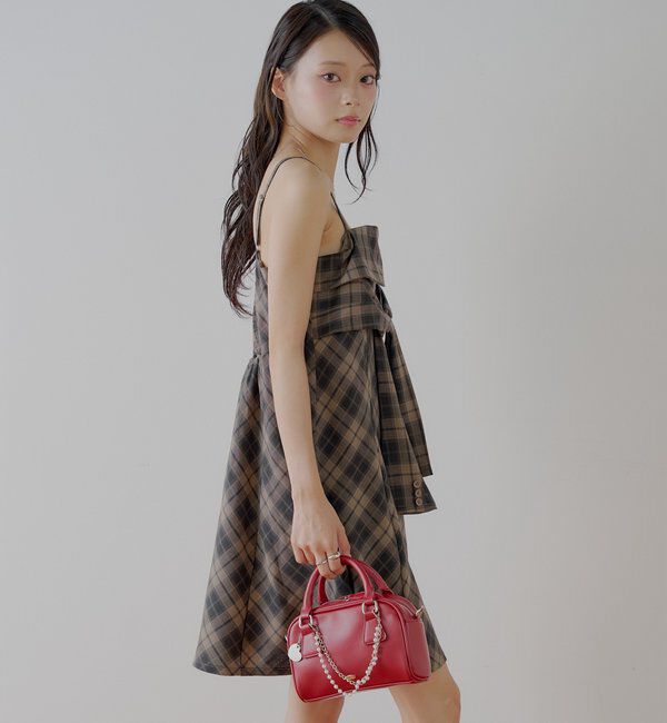  「レイヤードデザインスーツキャミワンピース」|ワンピース|